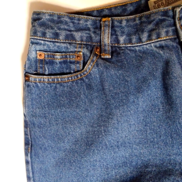 Vintage 90s Route 66 Jean Straight Mid Rise Girl 12A Fit 32x29 Dark Wash Blue - Picture 5 of 10